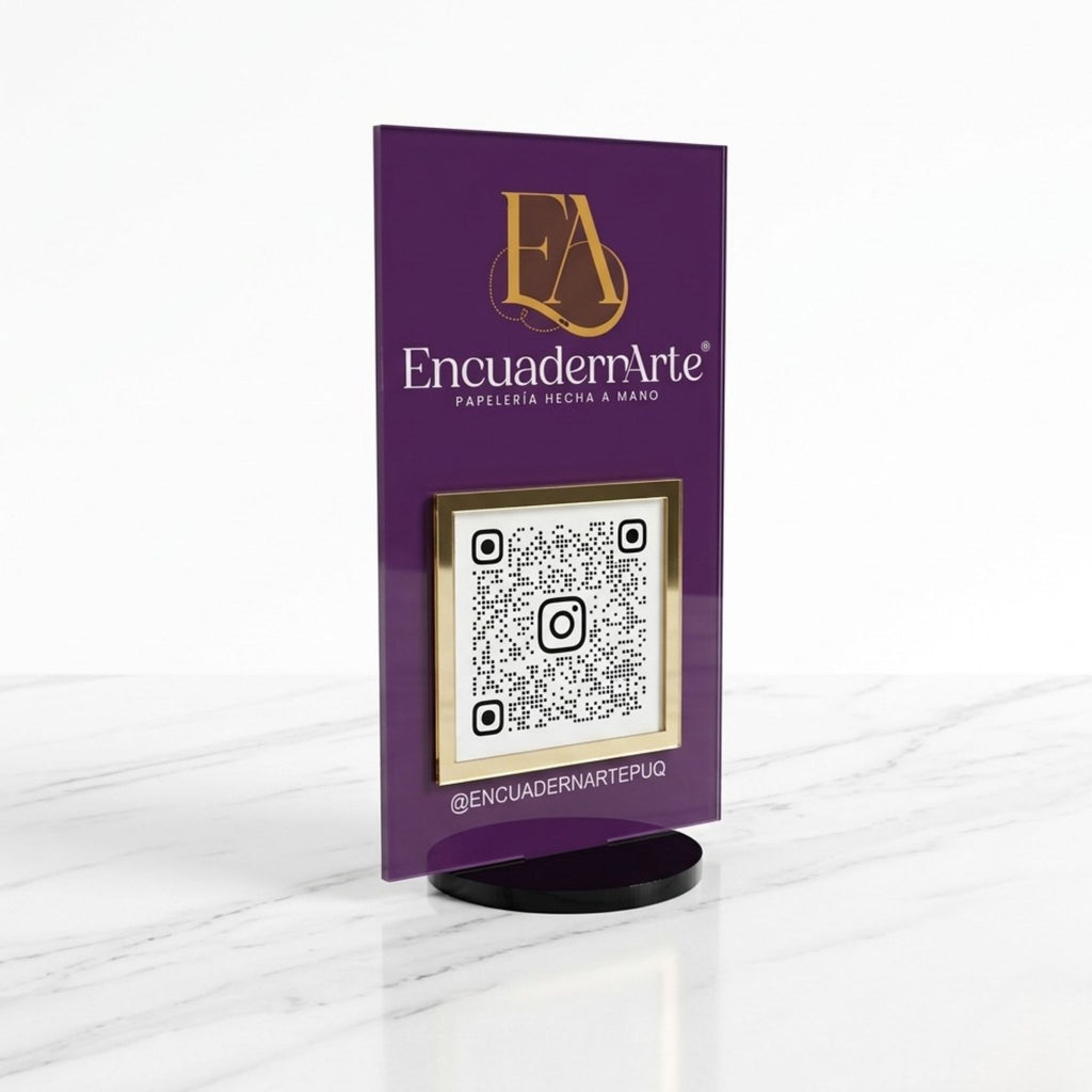 Panel acrílico con código QR