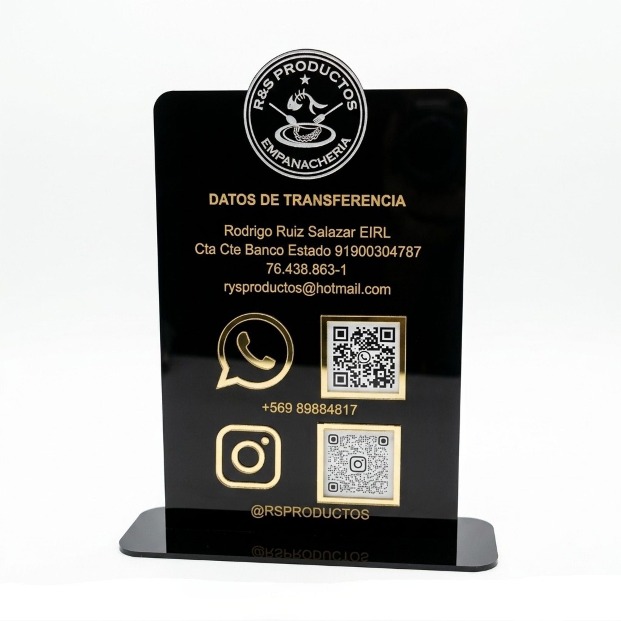 Panel acrílico con código QR