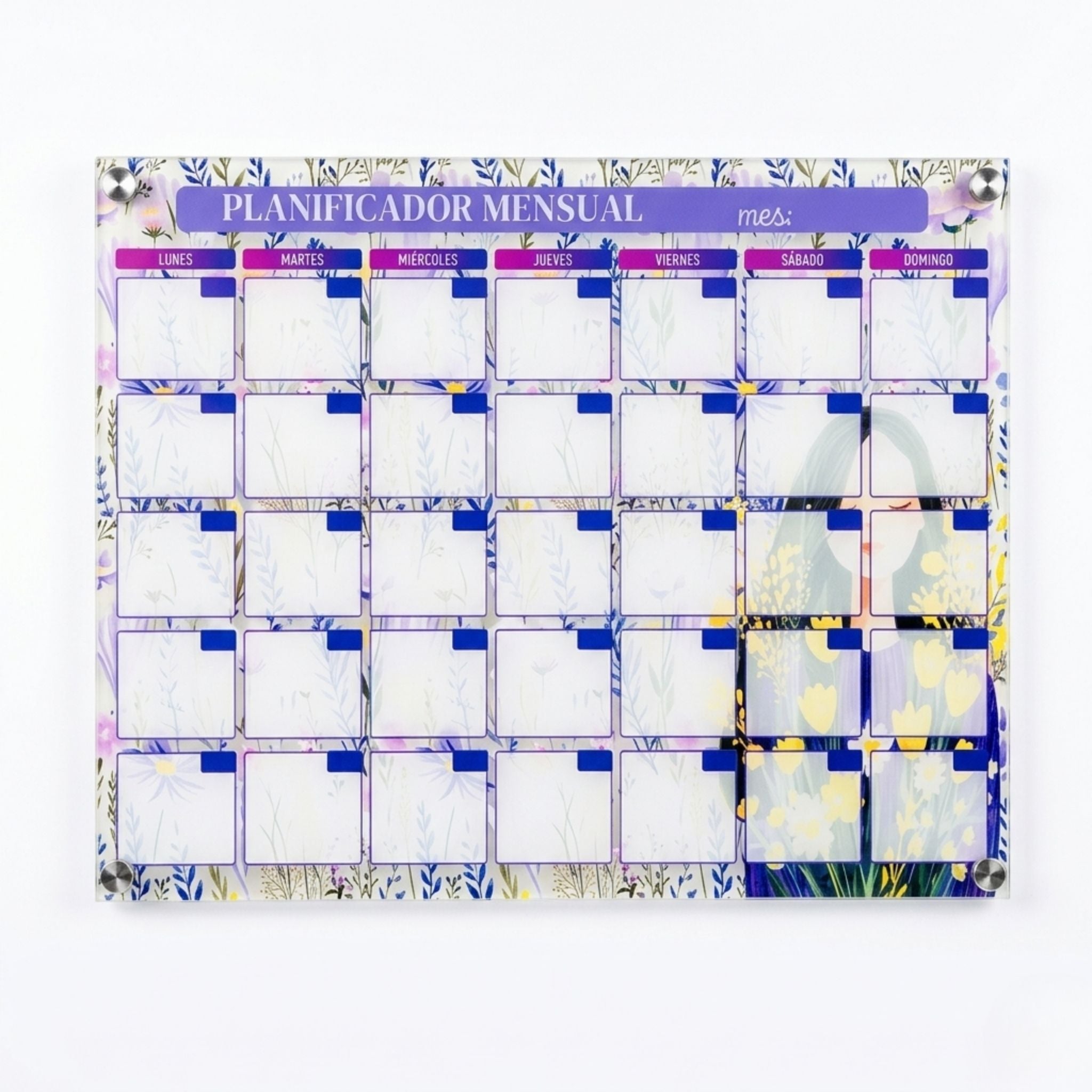 Pizarra Acrílica Planificador Mensual – Organización y Decoración