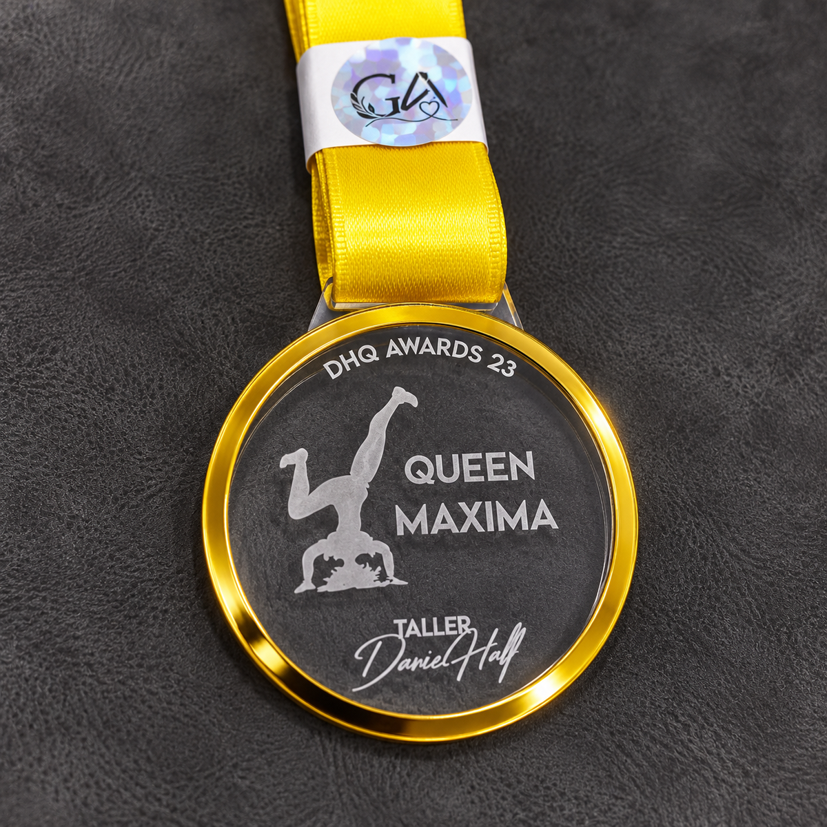 Medallas Acrílico con Grabado Láser y Aplicaciones Doradas – Eventos y Premiaciones