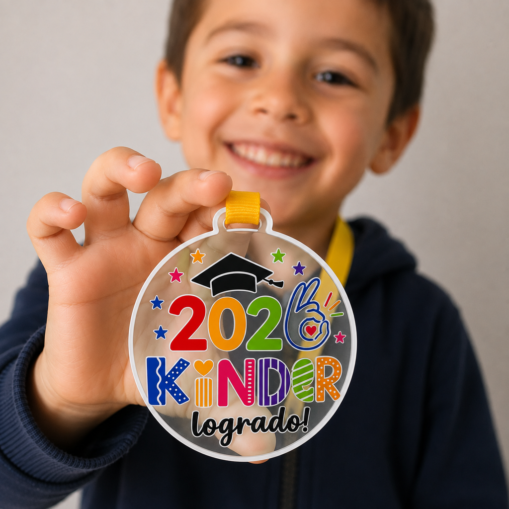 Medallas Escolares Acrílico Impresión UV – Fin de Año