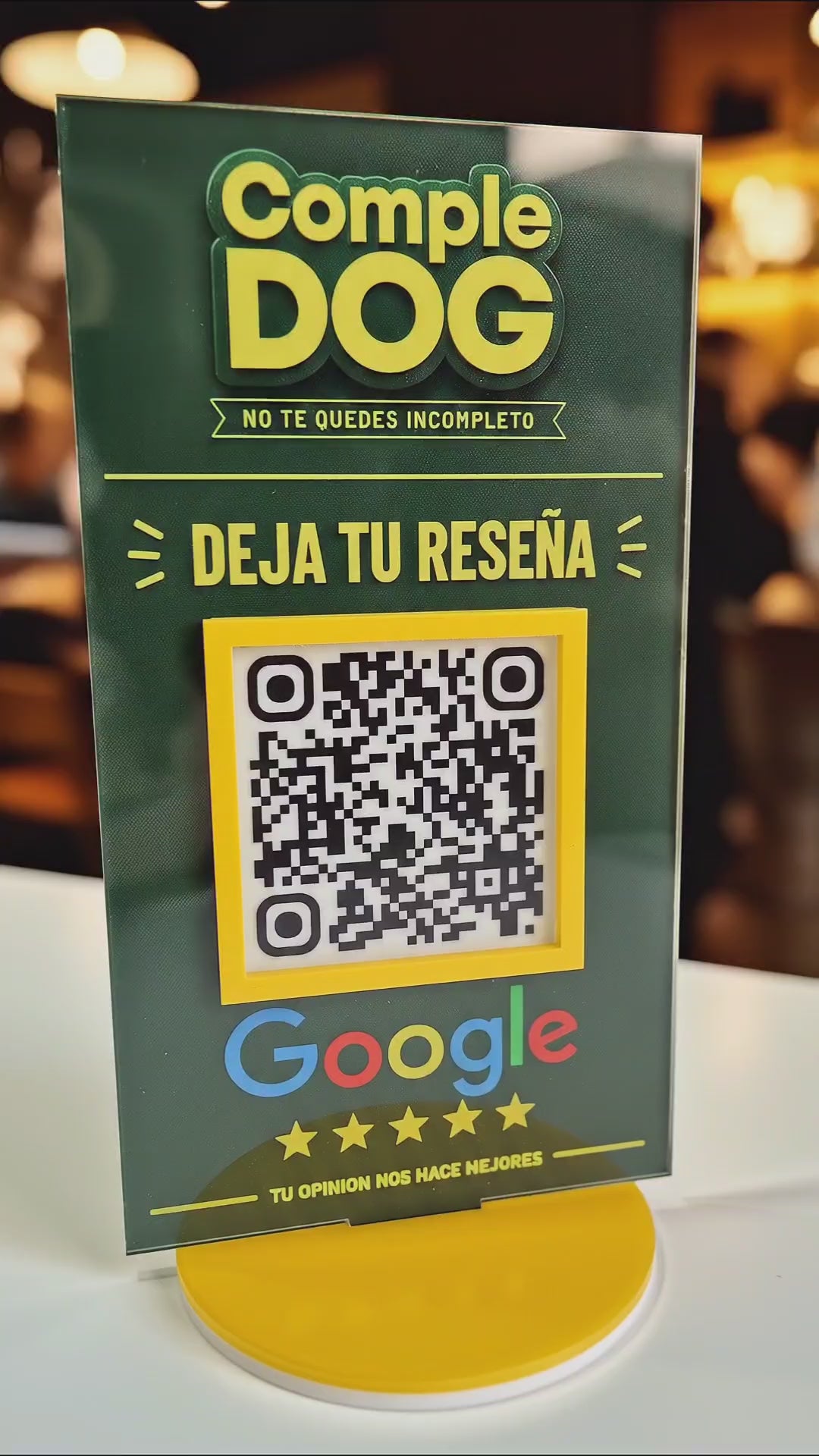Letrero QR para Reseñas de Google