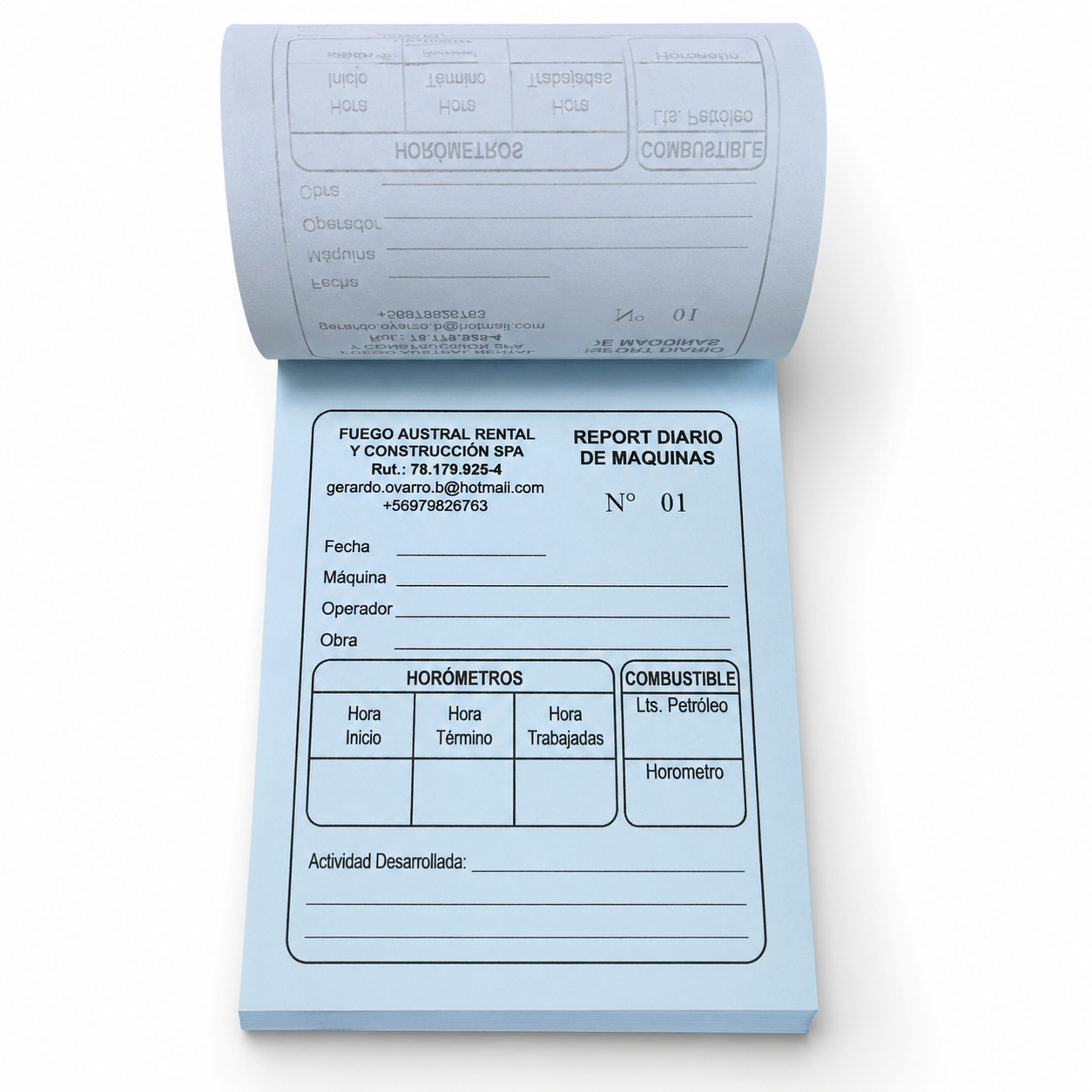 Talonarios Media Carta Original + Copia (Papel Autocopiativo)