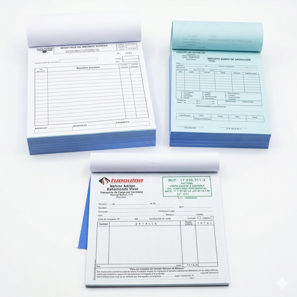 Talonarios Media Carta Original + Copia (Papel Autocopiativo)